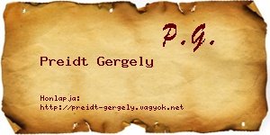 Preidt Gergely névjegykártya